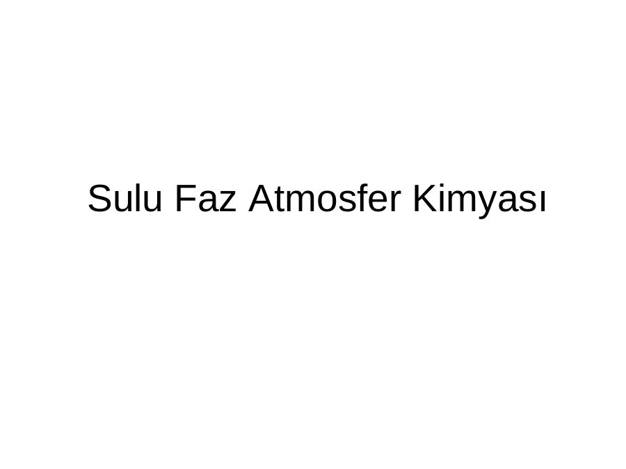 Sulu Faz Atmosfer Kimyası