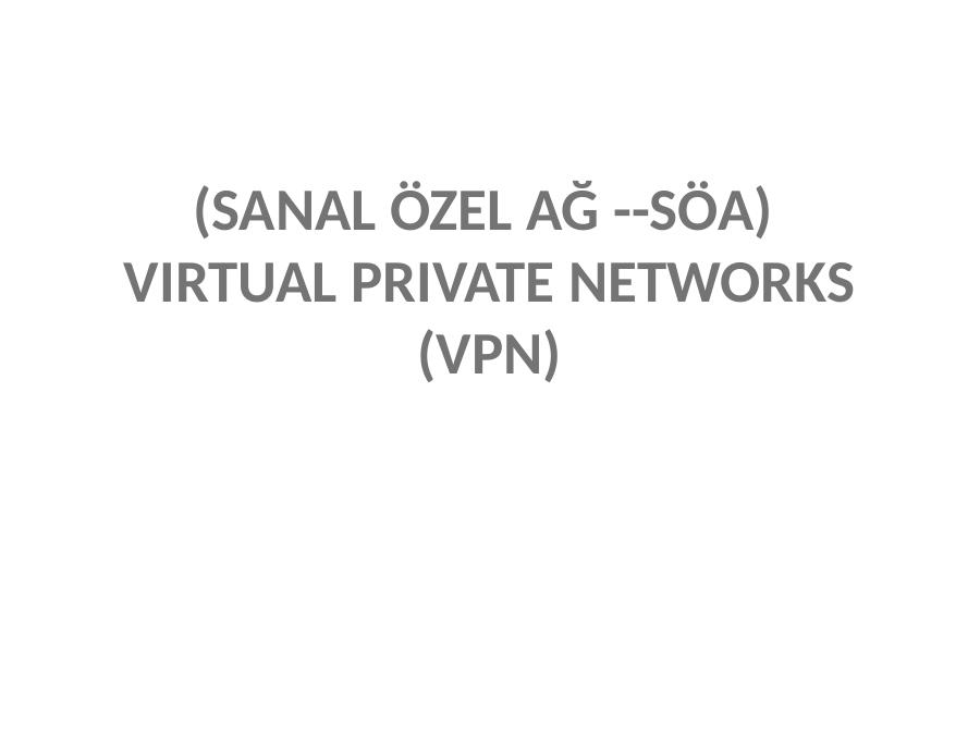 (sanal Özel Ağ --söa)  Virtual Private Networks (vpn)