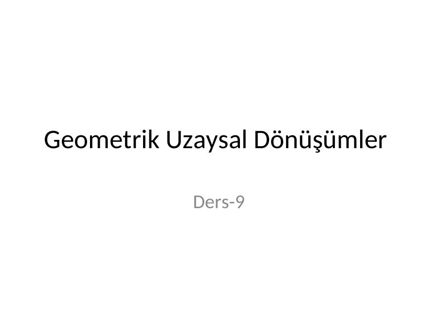 Geometrik Uzaysal Dönüşümler