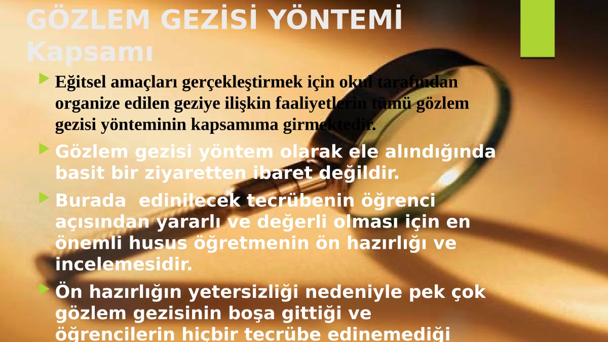 Gözlem Gezi̇si̇ Yöntemi̇