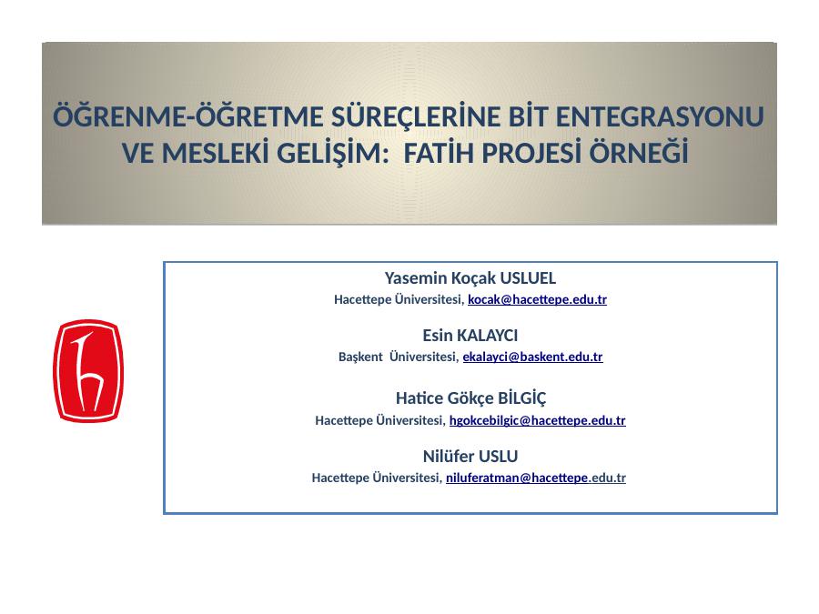 Öğrenme-öğretme Süreçleri̇ne Bi̇t Entegrasyonu Ve Mesleki̇ Geli̇şi̇m:  Fati̇h Projesi̇ Örneği̇